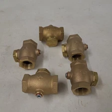 New 3/4" CAST brass horizontal check valve air compressor in line vertical (5PK)