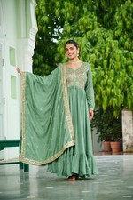 Heavy French Crap Wine Top Palazzo With Dupatta For Women Gown Wedding Wear