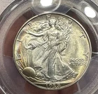 1938 Walking Liberty Half Dollar PCGS Uncirculated Details, Toning, Good Luster