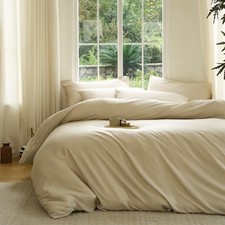 DOZ Duvet Cover Set, 100 Viscose derived from Bamboo, King/Cal King Sand