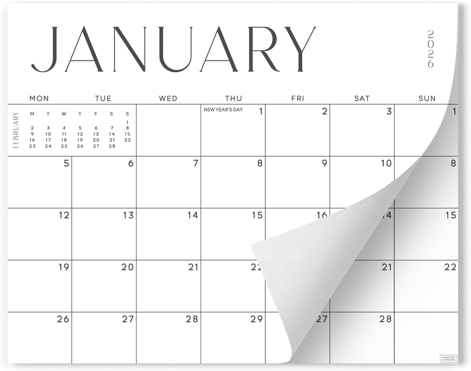 Magnetic Fridge Calendar 18 Month Tear Off Planner Large Kitchen  2026 2027