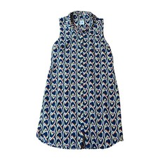 Cabi Heart Chain Tunic Shirt Dress Womens Blue Geometric Sleeveless SIZE Medium