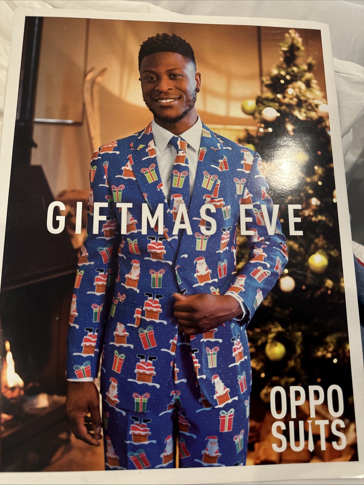 Herren Oppo Anzug GIFTMAS EVE Anzug Gr. 36 Sport Mantel Hose Krawatte Weihnachten Neu mit Etikett + Karton