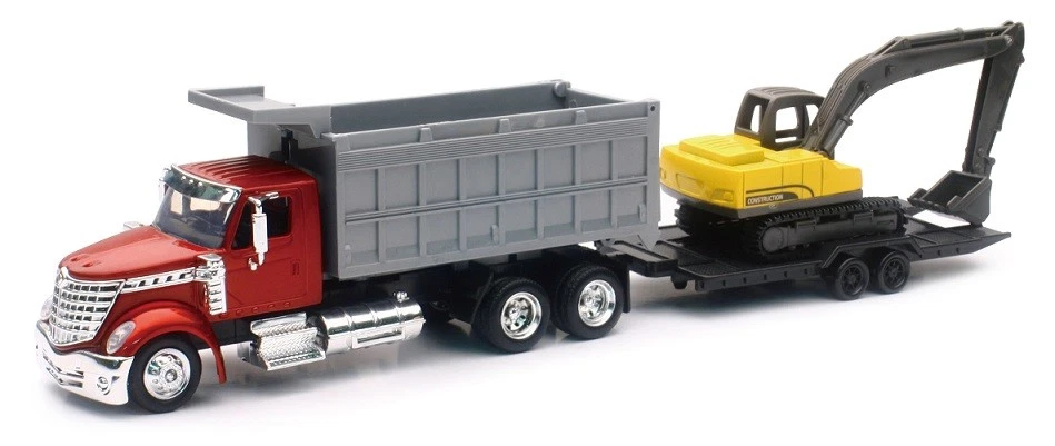 NEWRAY Camion 1/43ème INTERNATIONAL LONESTAR benne avec bulldozer