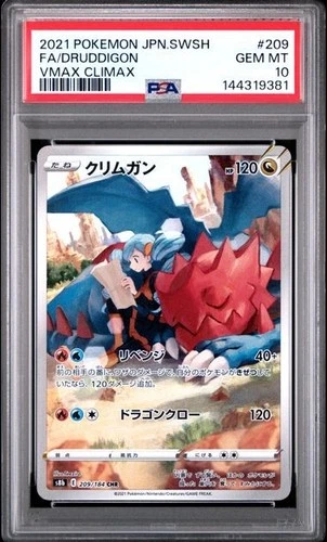 PSA 10 Druddigon Character Rare VMAX Climax #209 Pokemon Japanese Card TCG