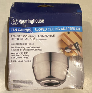 Westinghouse Fan Canopy Sloped Ceiling Adapter Kit, Brushed Nickel 70031