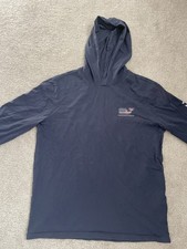 Vineyard Vines Hooded Shirt Mens Medium Navy Blue Long Sleeve American Whale
