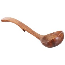  Cucchiaio in legno di acacia mestolo in legno per cucinare lungo grande con gancio posteriore