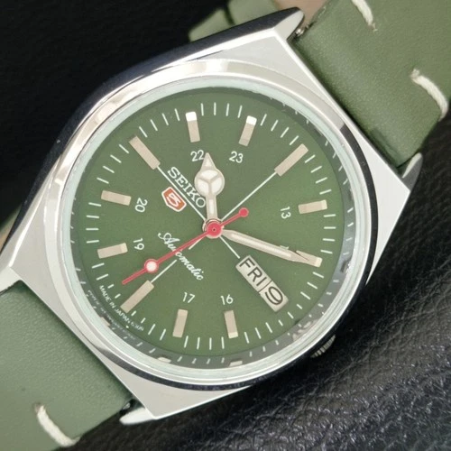 REFURBISHED SEIKO 5 AUTOMATIC 6309A VINTAGE JAPAN MENS GREEN WATCH a442878-1