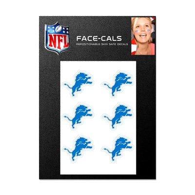 Detroit Lions (6) Skin Safe Face Tattoos / Face-Cals *Licensed by WinCraft