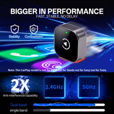 Mini Wireless CarPlay Android Auto Adapter 2-in-1 Low Profile Auto Connect