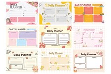 10 Minimalist  Cute Printable daily Planner l A4 size printables