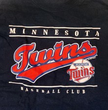 VINTAGE MINNESOTA Twins Baseball Club Shirt - L - MLB Sports World Series Y2K