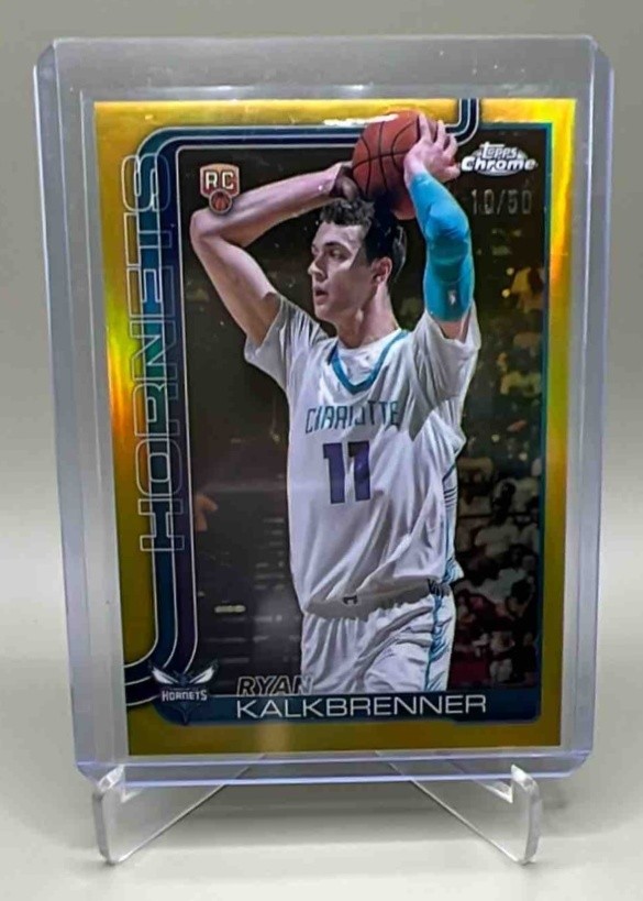 2025-26 Topps Chrome Ryan Kalkbrenner #284 Gold Refractor 10/50 RC Hornets
