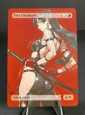 Tifa Lockhart Waifu the Gathering, Custom Anime Waifu Final Fantasy Trading Card