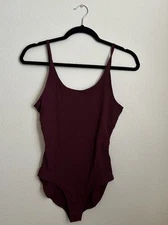 OUTDOOR VOICES SuperForm Rib Leotard Size medium Shiraz Bodysuit gym athleisure