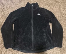 North Face Jacket Womens large Black Fleece  Fuzzy Soft Sweater Zip Up