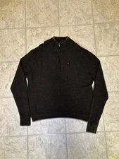 Ibex Men’s Brown 100% Wool Superwash 1/4 Zip Sweater Pullover Size Large