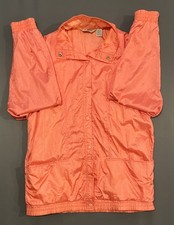 Vintage 90s Haband Women  s Nylon Snap Jacket Coral Pink Boxy Fit Size M