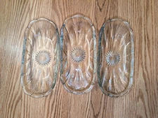 3 Piece Small Glass Serving Trays