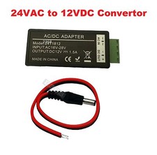 24VAC To 12VDC AC To DC Convertor For CCTV Camera with 12V DC Power Pigtail