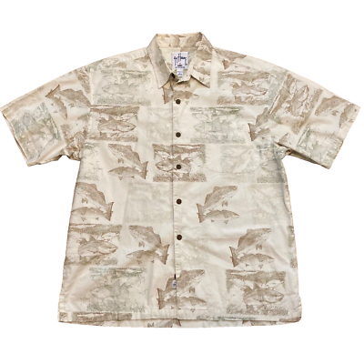 Chemise Homme Manches Courtes Guy Harvey AFTCO Bluewater Sportfish Sharks - 2XL, Occasion
