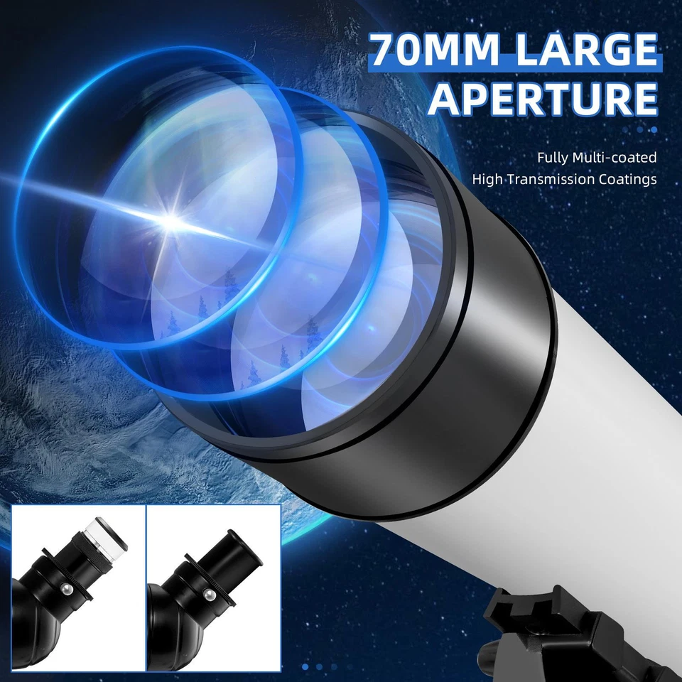 700mm Astronomical Telescope 525X with Phone Adapter for Beginner Moon Watching - Image 3 of 4