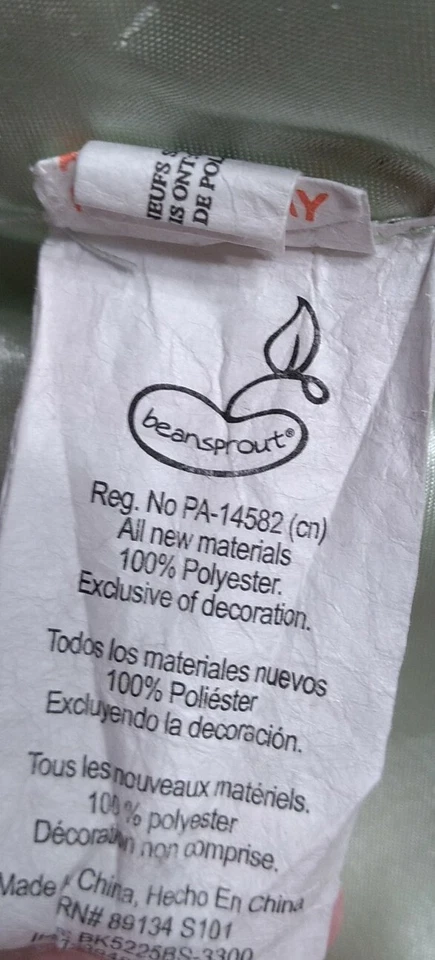 Bean Sprout Baby Lovey Oso de Peluche Lunares Verdes Vellón Satinado Chupete Foto 4 de 4