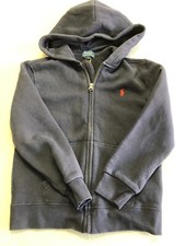 Polo Ralph Lauren Sweatshirt Boy's 7 Navy Blue Full Zip Fleece Hoodie
