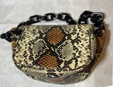 Simon Miller Bend Shoulder Bag In Snake Print