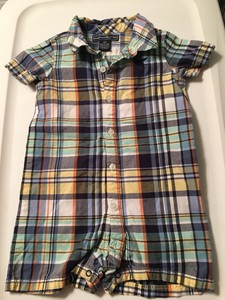 baby boy plaid romper