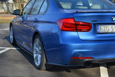 Heck Ansatz Flaps Diffusor passend für BMW 3er M-Paket F30 schwarz Hochglanz