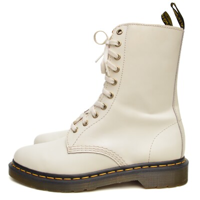 Dr. Martens Alix White Leather Mid Pointed Toe Boots Womens EUR 39
