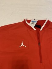 Jordan Team Lightweight Nylon Coaches Jacket Red 1/2 Zip Size: Medium NWT 75