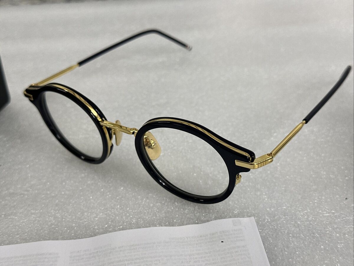 New THOM BROWNE TB-807-D-NVY-GLD-45 Eyeglasses Navy Blue New THOM BROWNE TB-807-D-NVY-GLD-45 Eyeglasses Navy Blue