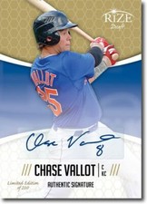 CHASE VALLOT 2014 Rize Rookie Autograph GOLD AUTO RC LE/200