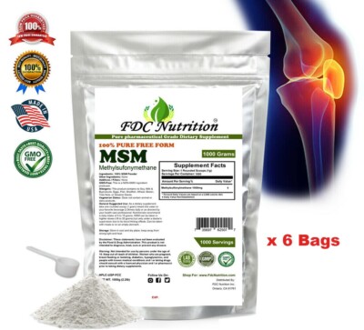 6 PACKS MSM Powder  SUPPORT JOINT PAIN & ARTHRITIS RELIEF PHARMACEU 2.2 lb