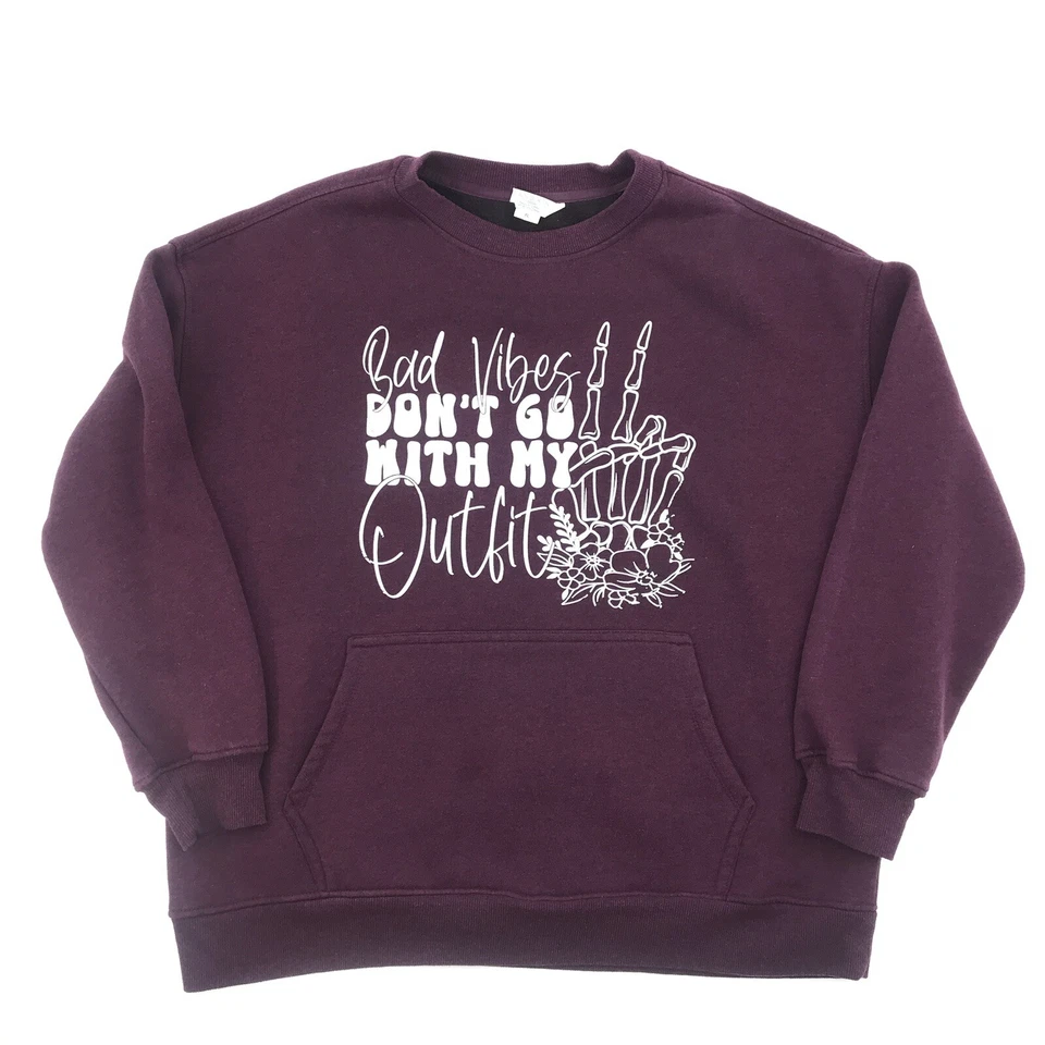 Danskin Women’s Sweatshirt with Graphic Design and Kangaroo Front Pocket Size XL - Image 4 of 4