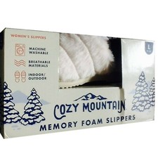new Cozy Mountain Women  s Size Large 9-10 Slip-On Slippers in Off White Color