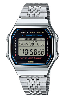 CASIO Vintage Iconic Armbanduhr Digital Bluetooth Stahlfarben ABL-100WE-1AEF