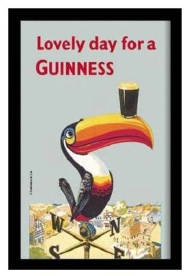 Guinness Bier Tucan Spiegel Mirror Wandspiegel ,Bar,Partykeller,Kneipe,30cm.. - Bild 1 von 2