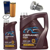 MotoröL Filter Set Mannol 10W-40 6 Liter + Schraube FüR Seat Leon 2.8 Cupra 1M1