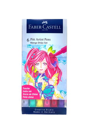 FABER-CASTELL Tuschestift Pitt Artist Pen Brush Manga 6er Etui #5008598