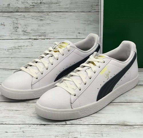 puma clyde white navy