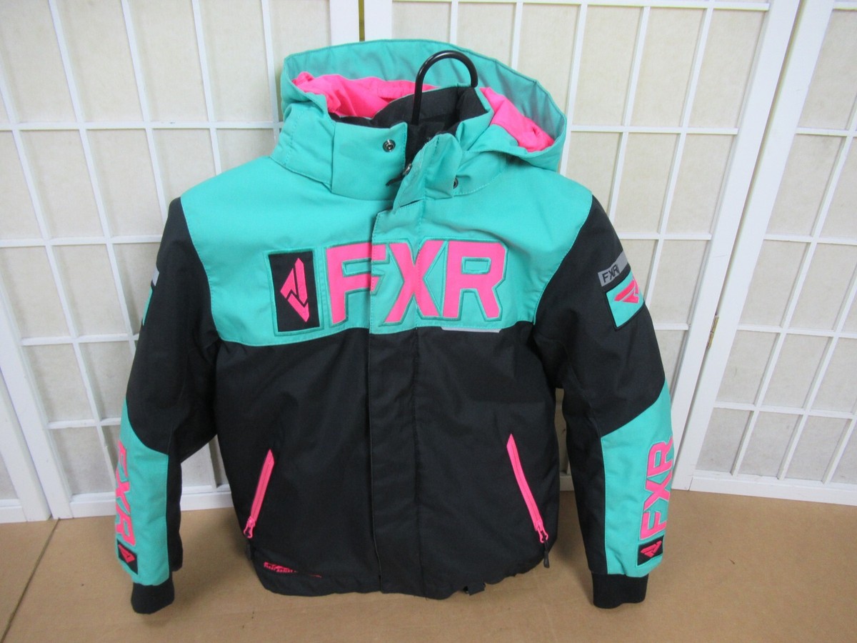 FXR Youth 8 Snowmobile Jacket Coat Teal Pink Black FAST Float