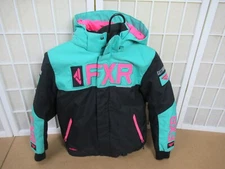 FXR Youth 8 Snowmobile Jacket Coat Teal Pink Black FAST Float Assist Safety Tech