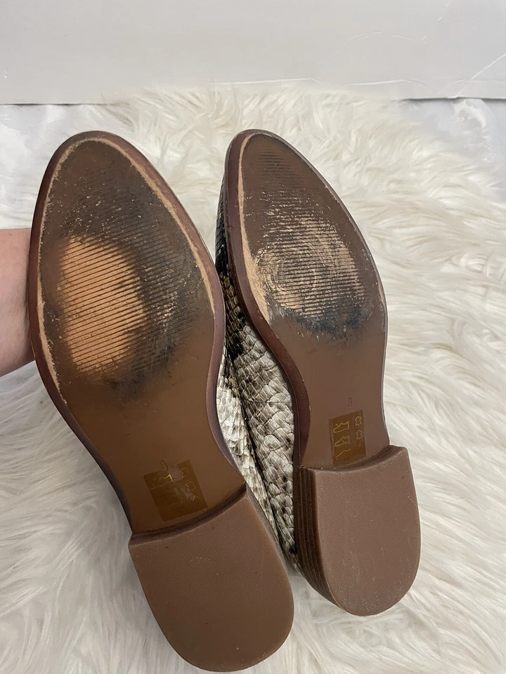 Zapato Mocasín Madewell Talla 8 The Frances Serpiente Repujado Comodidad Trabajo Preppy Foto 4 de 4