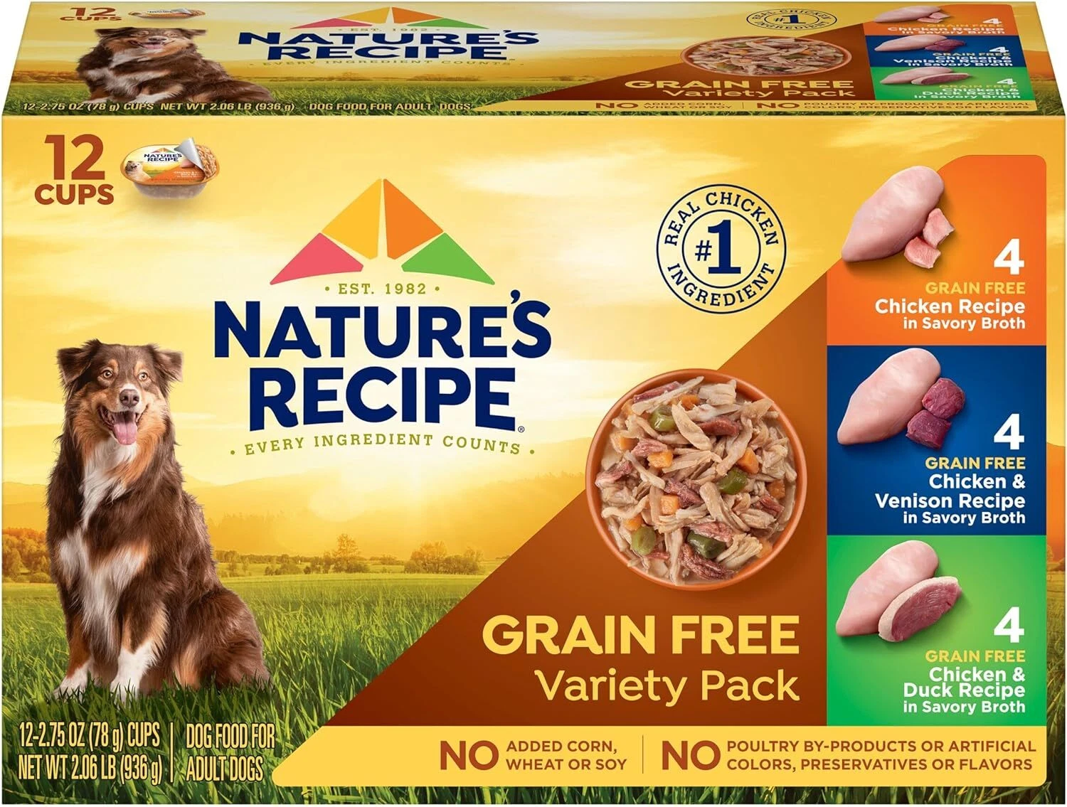 Nature's Recipe Grain Free Chicken Variety Pack 24 Pack Wet Dog Food
