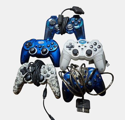 Mixed Lot of 5 PlayStation Controllers Mad Catz, Snakebyte PS3, Star Wars Jedi