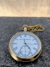 Antique Engraved Brass Elgin Pocket watch With Chain Vintage Gift for everyone